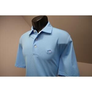 Southern Tide Golf Polo SkipJack Wicking Tide To Trail Blue Stretch Mens Medium